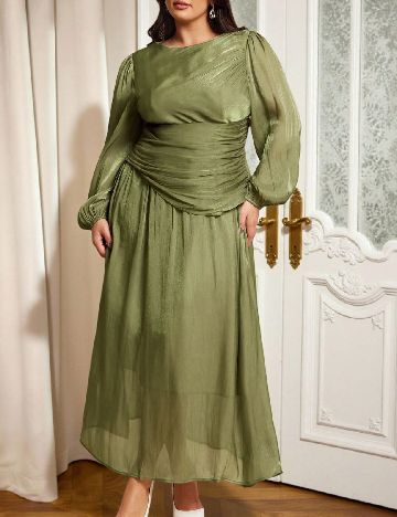 Rochie lunga SHEIN CURVE, verde