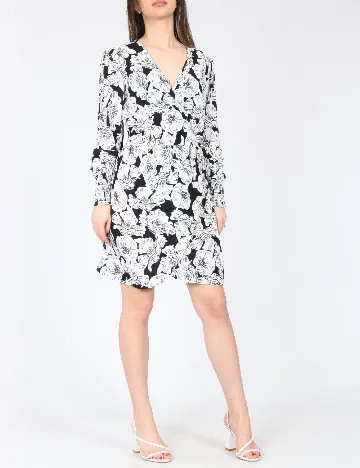 Rochie scurta River Island, alb/negru