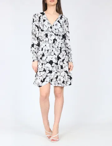 Rochie scurta River Island, alb/negru