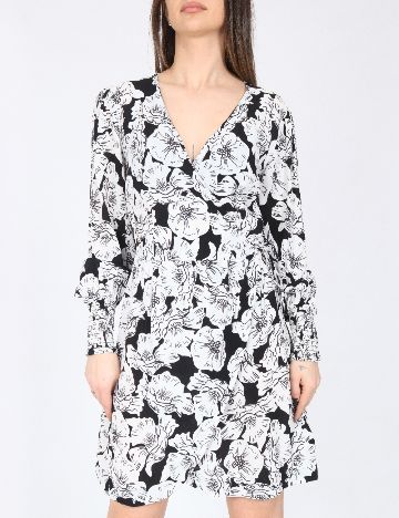 Rochie scurta River Island, alb/negru