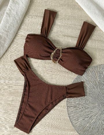 Costum de baie SHEIN, maro