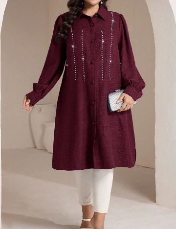 Camasa SHEIN CURVE, visiniu