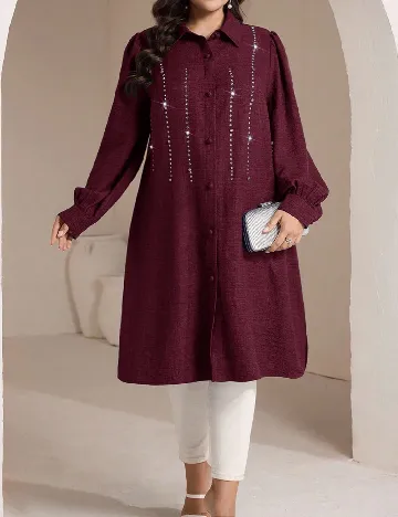 Camasa SHEIN CURVE, visiniu