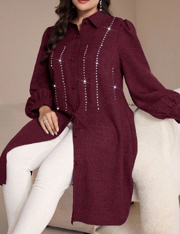 Camasa SHEIN CURVE, visiniu