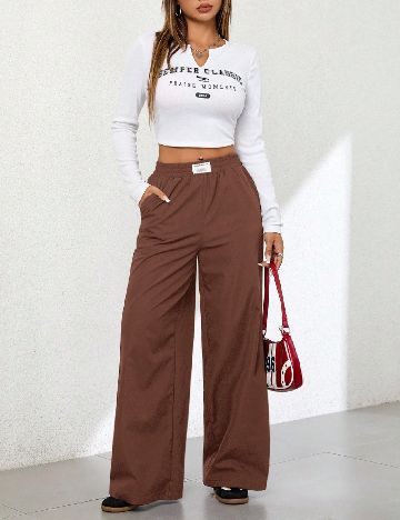 Pantaloni SHEIN, maro
