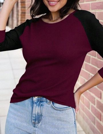 Bluza SHEIN CURVE, pruna