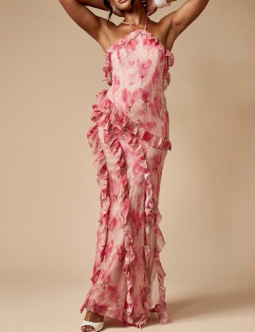 Rochie lunga Missguided, roz