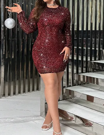 Rochie scurta SHEIN CURVE, rosu