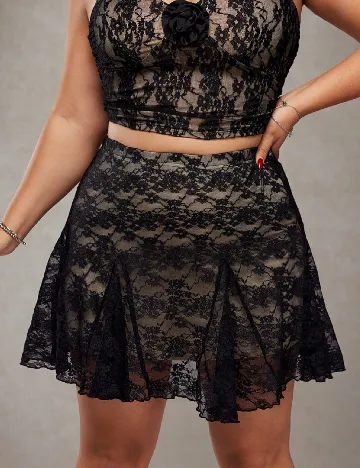 Fusta SHEIN CURVE, negru