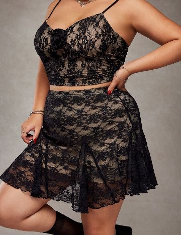 Fusta SHEIN CURVE, negru