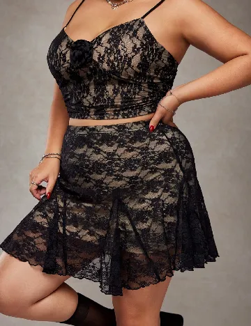 Fusta SHEIN CURVE, negru