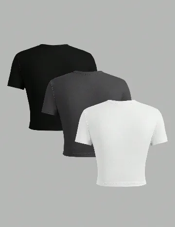 Set Tricouri 3 bucati SHEIN, mix culori