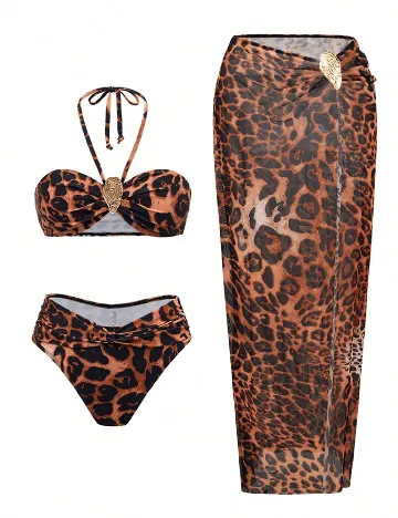 Costum de baie SHEIN, animal print
