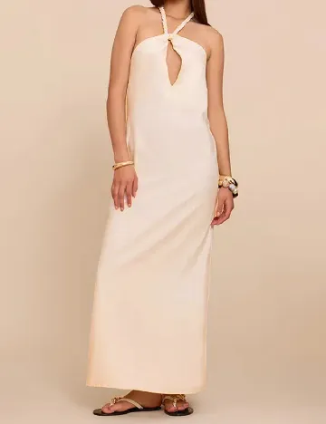 Rochie lunga PrettyLittleThing, crem