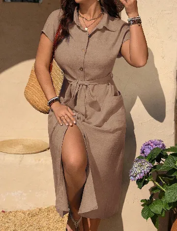 Rochie medie SHEIN CURVE, maro