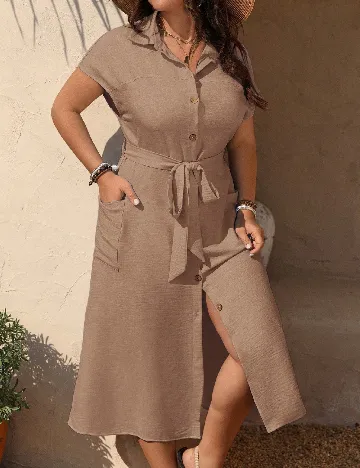 Rochie medie SHEIN CURVE, maro