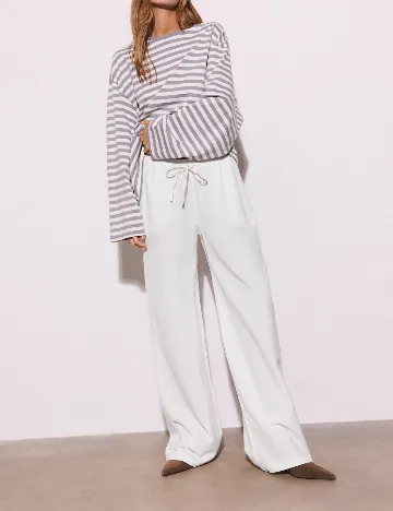 Pantaloni Stradivarius Teen, alb