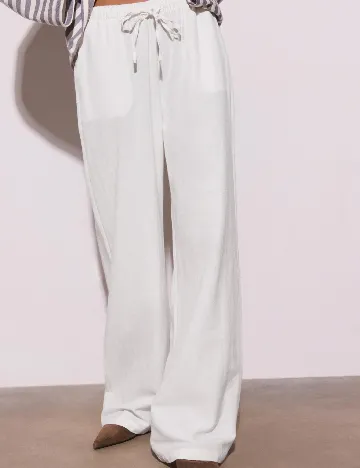 Pantaloni Stradivarius Teen, alb