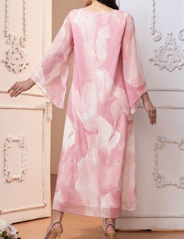 Rochie medie SHEIN Maternity, alb/roz