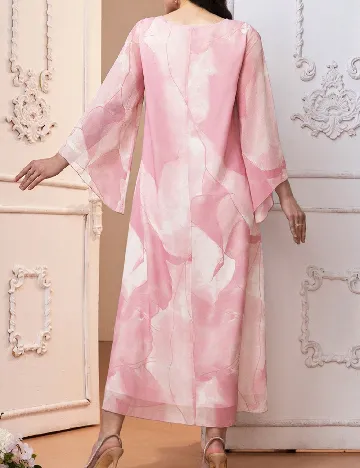 Rochie medie SHEIN Maternity, alb/roz