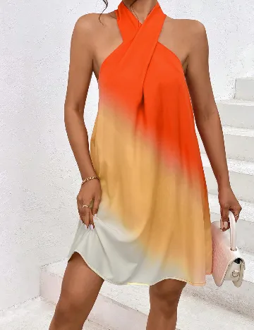 Rochie scurta SHEIN, portocaliu