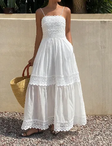 Rochie lunga Dazy, alb