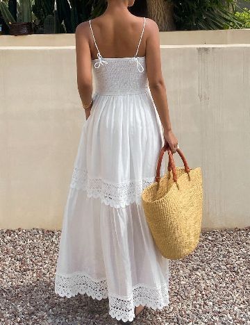 Rochie lunga Dazy, alb