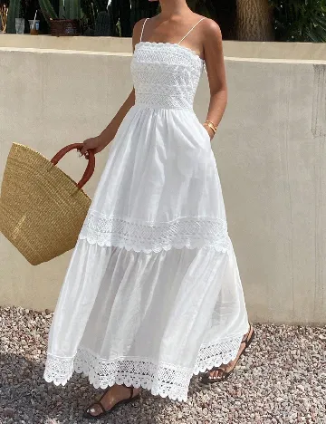 Rochie lunga Dazy, alb