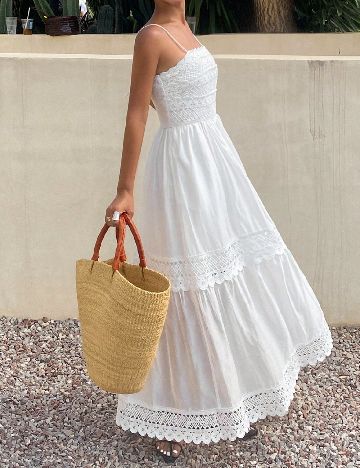 Rochie lunga Dazy, alb