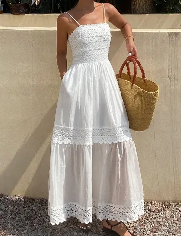 Rochie lunga Dazy, alb