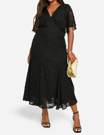 Rochie lunga Boohoo Plus Size, negru