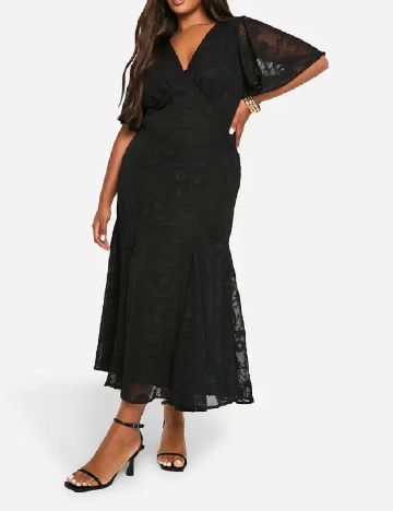 Rochie lunga Boohoo Plus Size, negru
