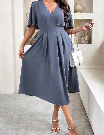 Rochie medie SHEIN CURVE, albastru