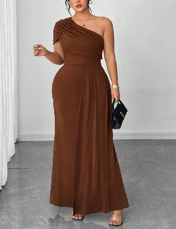 Rochie lunga SHEIN CURVE, maro