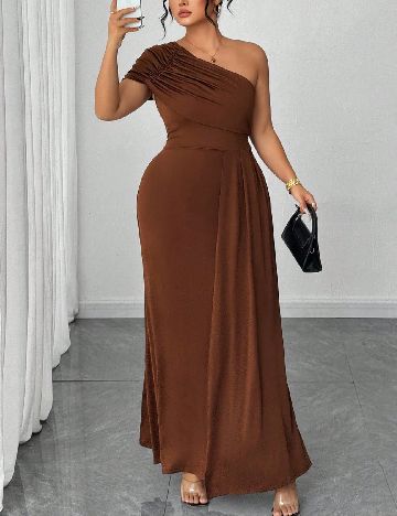 Rochie lunga SHEIN CURVE, maro