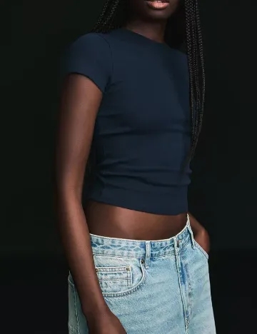 Top Bershka, bleumarin inchis