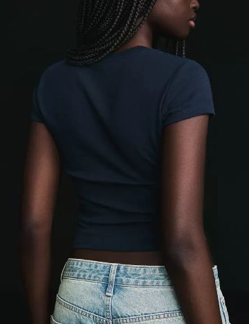 Top Bershka, bleumarin inchis