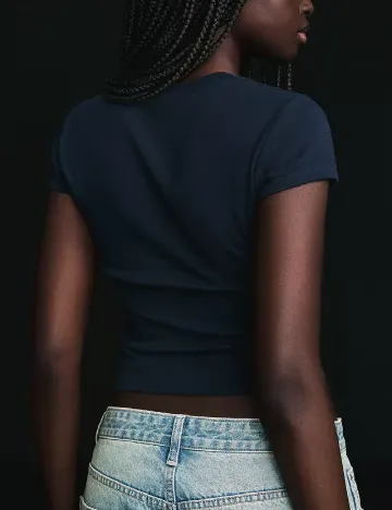 Top Bershka, bleumarin inchis