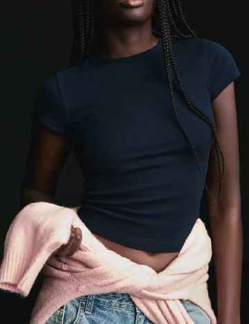 Top Bershka, bleumarin inchis