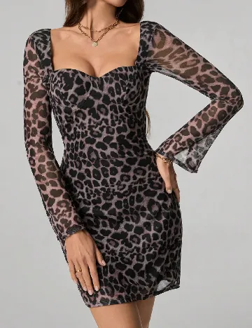 Rochie scurta SHEIN, animal print