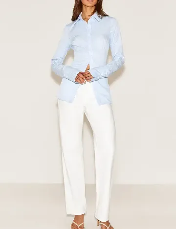 Camasa PrettyLittleThing, bleu