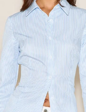 Camasa PrettyLittleThing, bleu