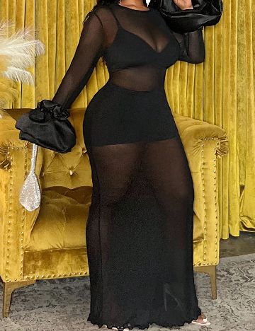 Rochie lunga SHEIN CURVE, negru