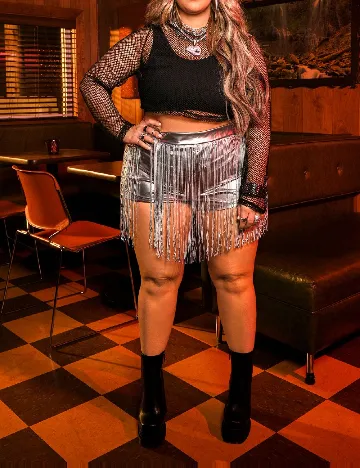 Pantaloni scurti SHEIN CURVE, argintiu