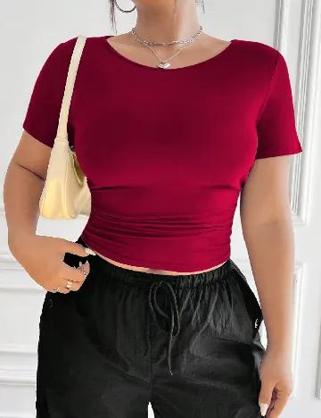 Tricou SHEIN CURVE, visiniu