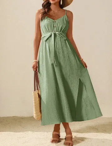 Rochie lunga SHEIN Maternity, verde