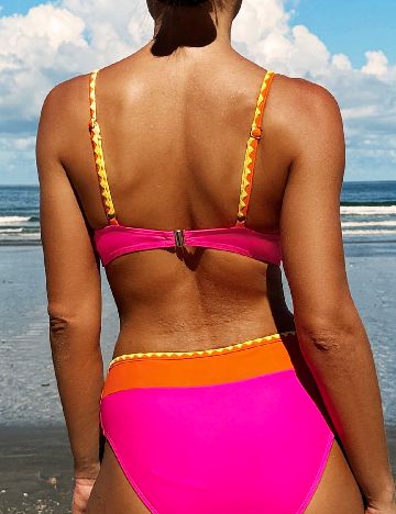 Costum de baie SHEIN, roz/portocaliu