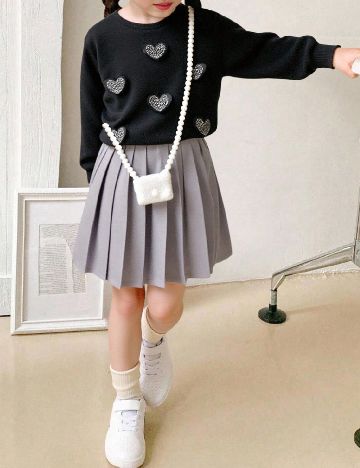 Compleu Shein Kids, negru/gri