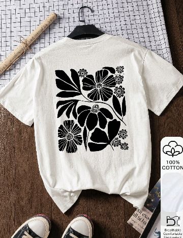 Tricou SHEIN, alb/negru