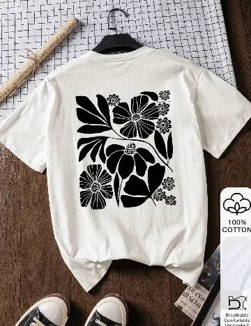 Tricou SHEIN, alb/negru